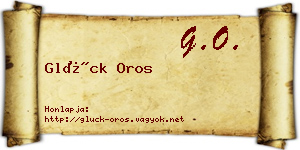 Glück Oros névjegykártya